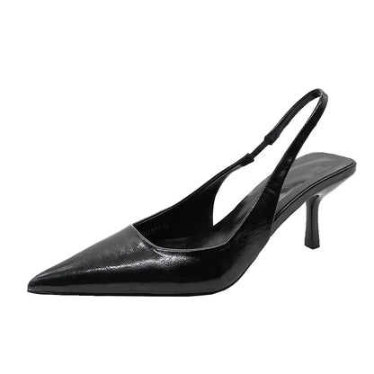 Simple Solid Color Fashion Feminine Pointed Dress Party High Heel