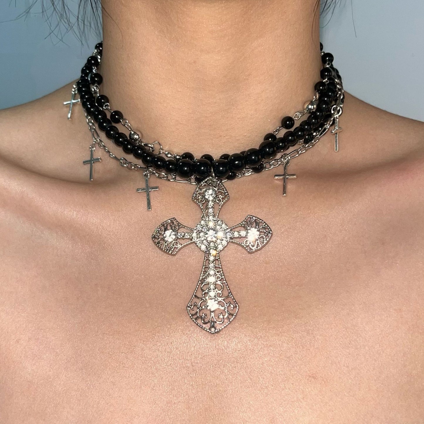 Original Sweet Cool Cross Layered Necklace