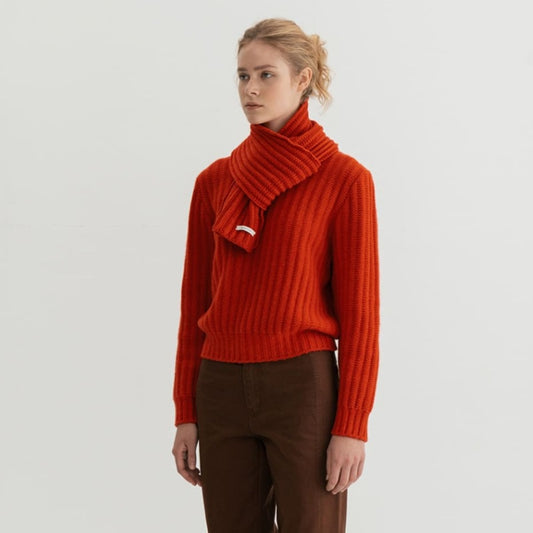 Vertical-striped Sweater Autumn Winter Knitted Wool Scarf