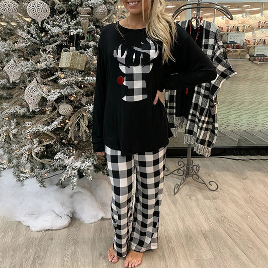 Festive Cozy Printed Comfortable Long-Sleeve Warm Stylish Christmas Casual Suit