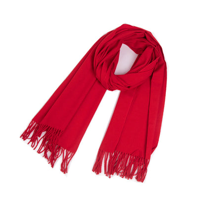 New Autumn Winter Full-polyester Tassel Solid-colored Versatile Scarf