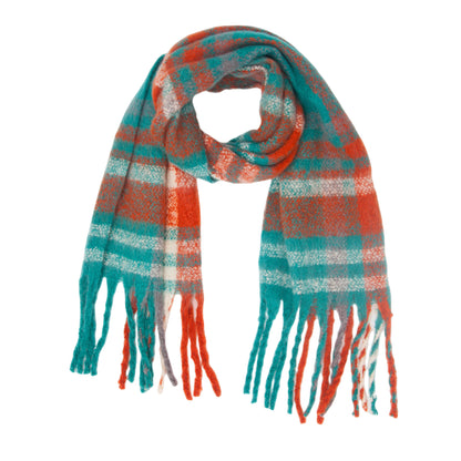 New Autumn Winter Thickened Coarse-tassel Plaid Warm Scarf