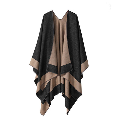 Plain-colored Double-sided Cape Autumn Winter Simple Scarf