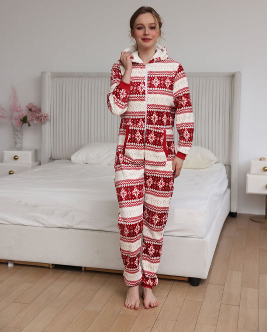 Festive Fun Cozy Printed Soft Comfortable Relaxed Plush Christmas Suit