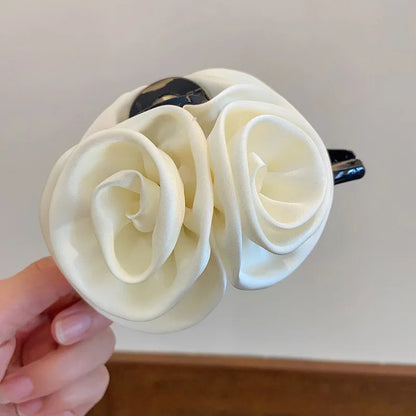 Satin Rose Large Christmas Hair Accessory