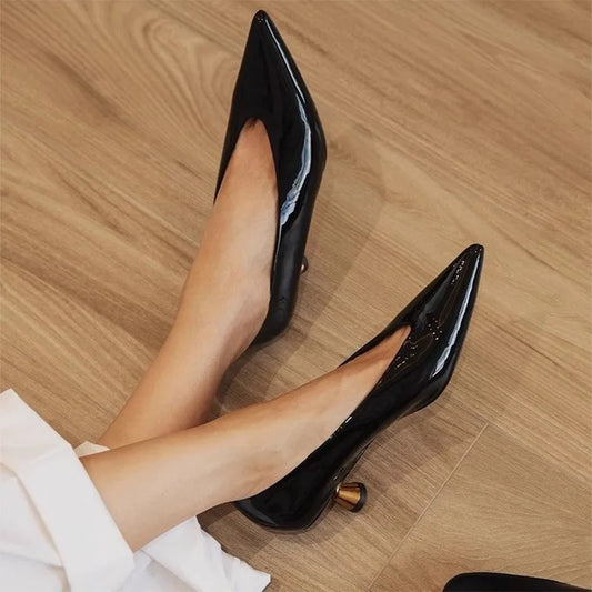 Sexy Highs Pointed Shal Summer Fashion Party Dress Women Shoes Low Heel Pumps