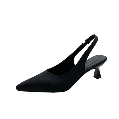 Hot Sale Slip-on Fashion Office Career Sexy Pointed Toe Cap Sandals Low Heel Pumps