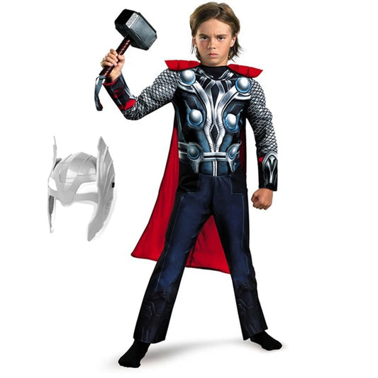 Superhero Muscle Thor Cosplay Kid Costumes