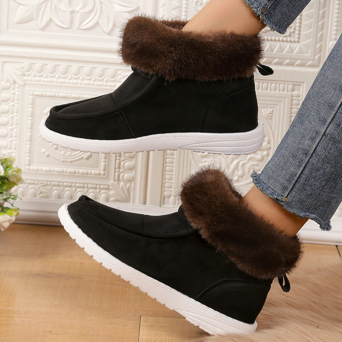 Women Boots Winter New Thickening Plush Warm Snow Boots Women  Plus Size Comfortable Soft Cotton Shoes for Women Botas De Mujer