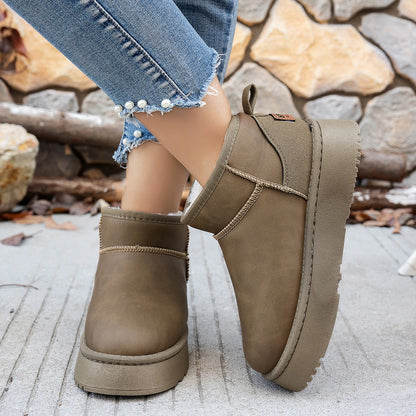 Women Boots Winter Short Plush Warm Snow Boots Women Casual Flat Shoes Women New Comfortable Chelsea Ankle Boots Botas De Mujer