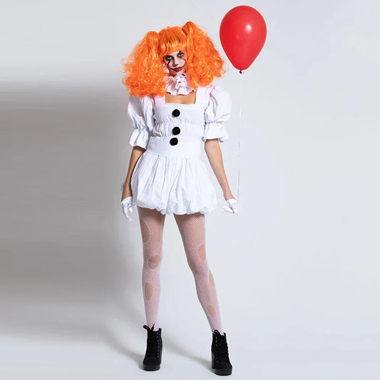 Women Clown Terror Halloween Fancy Party Dress Adult Costume