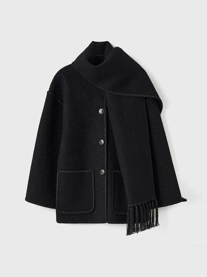 Fashion Single-breasted Casual Round Long Warm Autumn High Coat