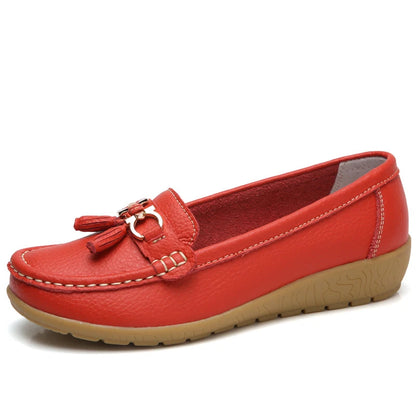 Genuine Leather Tenis Nurse Slip On Retro Moccasins Plus Size Flats Loafers