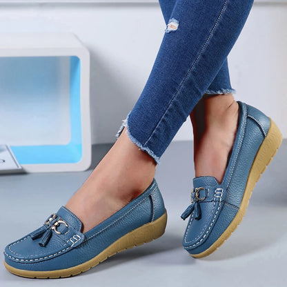 Genuine Leather Tenis Nurse Slip On Retro Moccasins Plus Size Flats Loafers