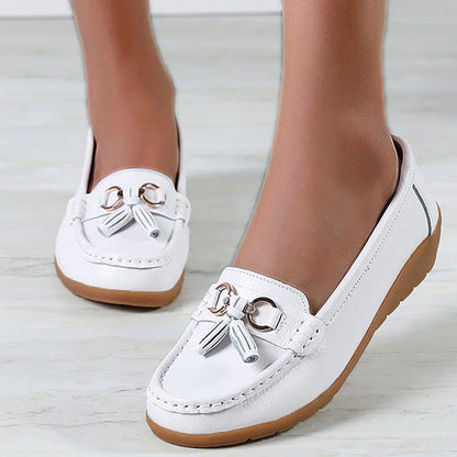 Genuine Leather Tenis Nurse Slip On Retro Moccasins Plus Size Flats Loafers