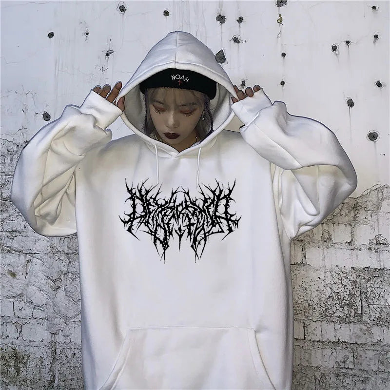 Autumn Cotton Oversize Gothic Hip Hop Streetwear Winter Fashionable Hoodie