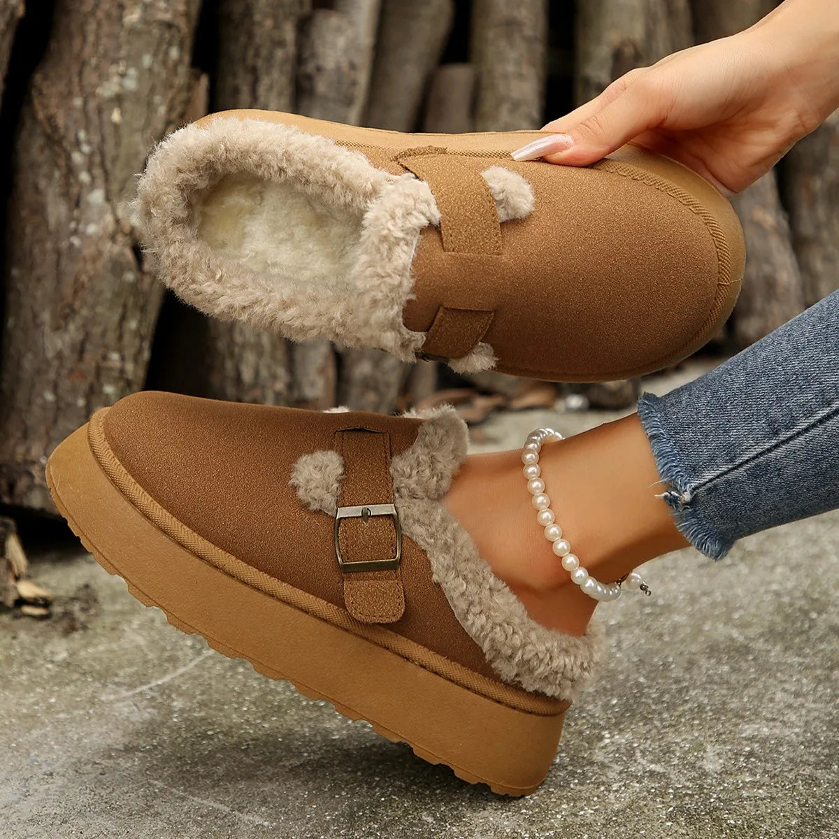 Luxury Warm Plush Fashion Retro Platform Cotton Snow Boot