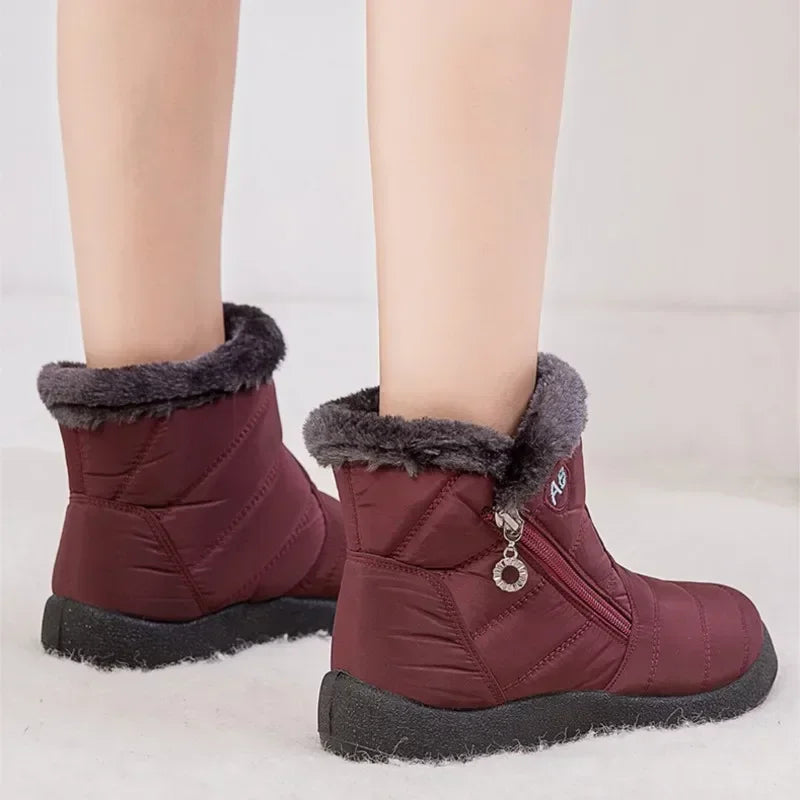 Warm Winter Ankle Fur Waterproof Female Short Snow Boot