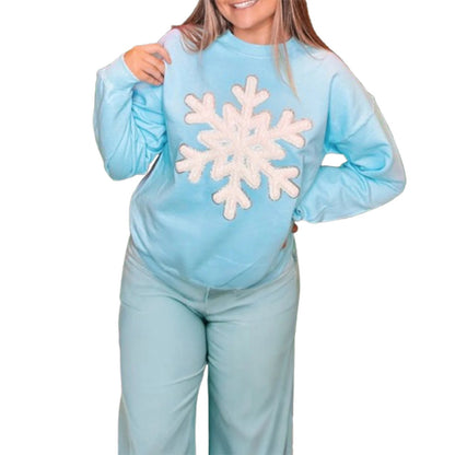 Snowflake Embroidered Christmas Hoodie