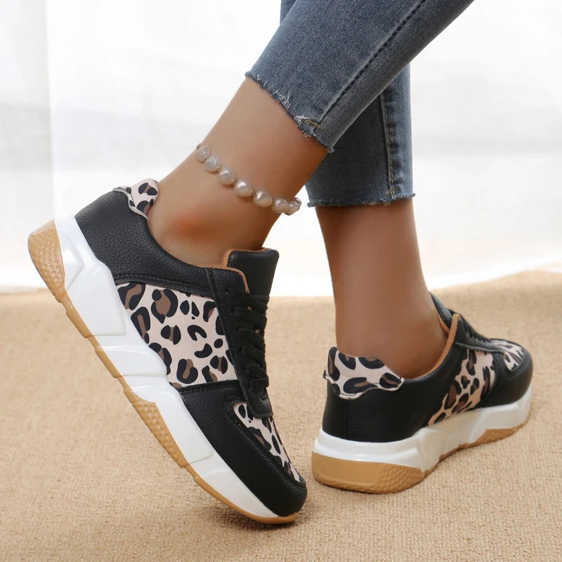 Women's Jogging Sneakers Summer Casual Walking Trainers Trendy Leopard Print Fashion Comfortable Jogging Casual Tennis Shoes