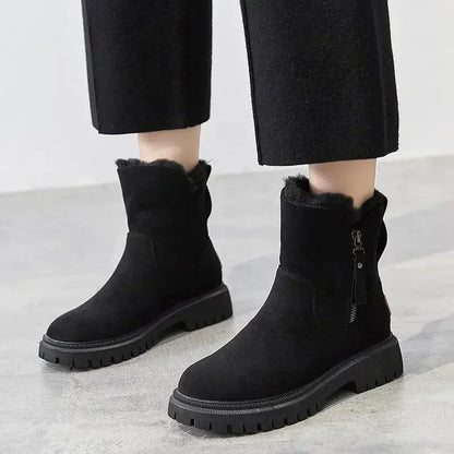 Mid-Tube Plus Velvet Thickened Warm Platform Fashion Snow Boot