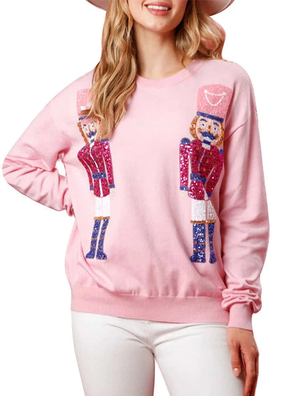 Sequin Nutcracker Holiday Christmas Hoodie