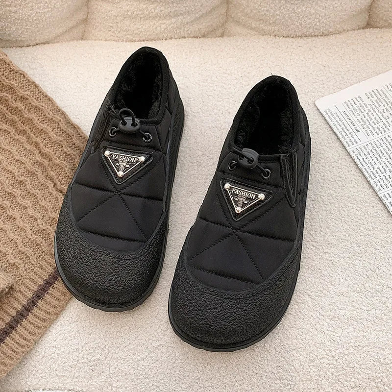 Women's Walking Shoes Snow Boots Outdoor Casual Loafers Winter New Fashion Thick Soft Soled Anti Ski Plush Warm Cotton Booties