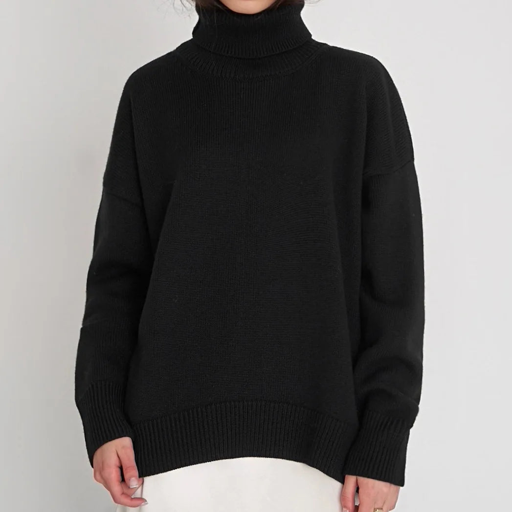 Turtleneck Oversized Chunky Long Loose Casual Slouchy Sweater