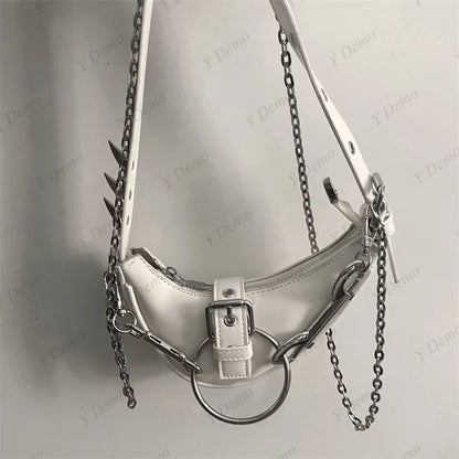 Punk Rivets Gothic Rock Metal Buckles Sparks Crossbody Shoulder Bag