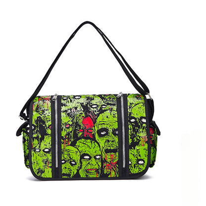 Large Gothic Zombie Ghost Canvas Luminous Waterproof Halloween Shoulder Bag