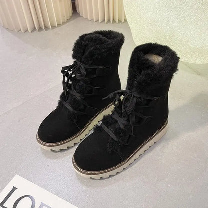 Round Toed Platform Plush Warm Waterproof High Snow Boot