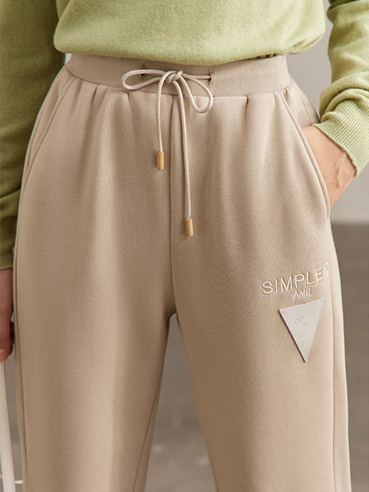 Minimalism Ankle-Length Casual Straight Sweatpants