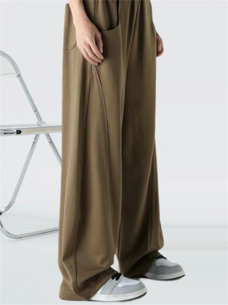 Korean Autumn Women's  Fashion High Waist Wide Leg Sweatpants