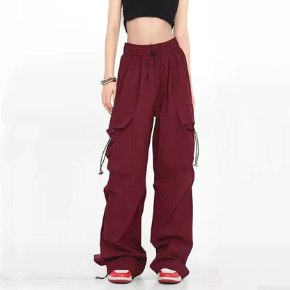 Techwear Parachute Track Pants: Y2K Streetwear Wide Leg Sweatpants